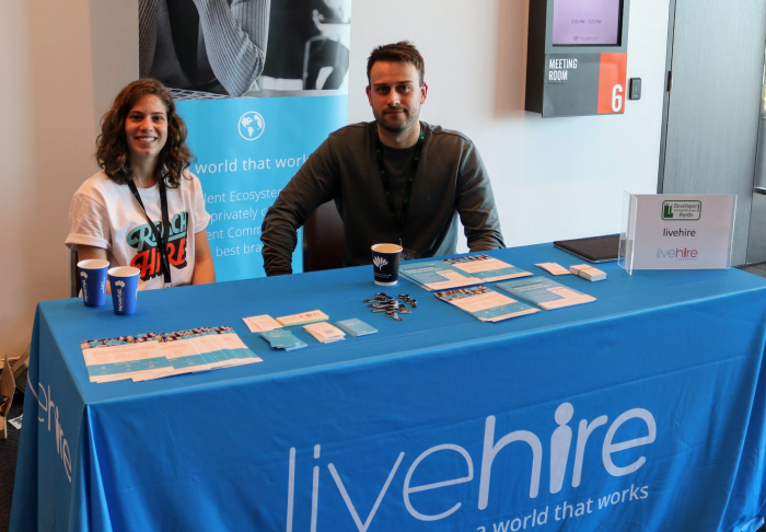 Looking after the LiveHire booth at DDD Perth 2017